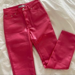 Hot Pink Adika Faux Leather Pants